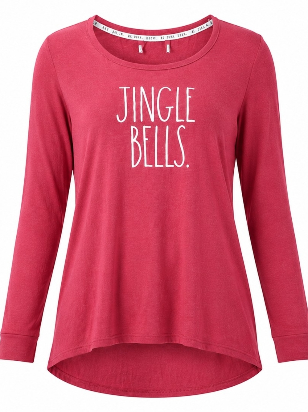 RAE DUNN | Soft Festive Jingle Bells Christmas Pajama Sleep Tee Shirt Red‎ | M